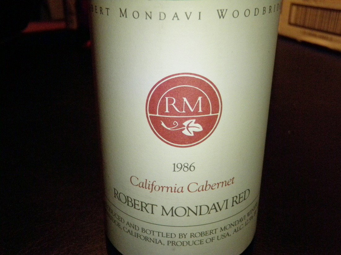 California Cabernet Robert Mondavi Red – 1986: Robert Mondavi Winery, Woodbridge, CA