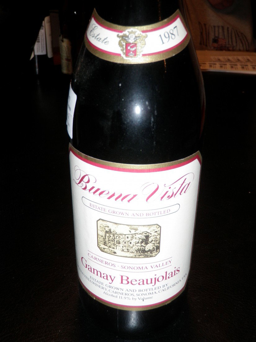Gamay Beaujolais – 1987: Buena Vista Winery, Carneros – Sonoma Valley, CA