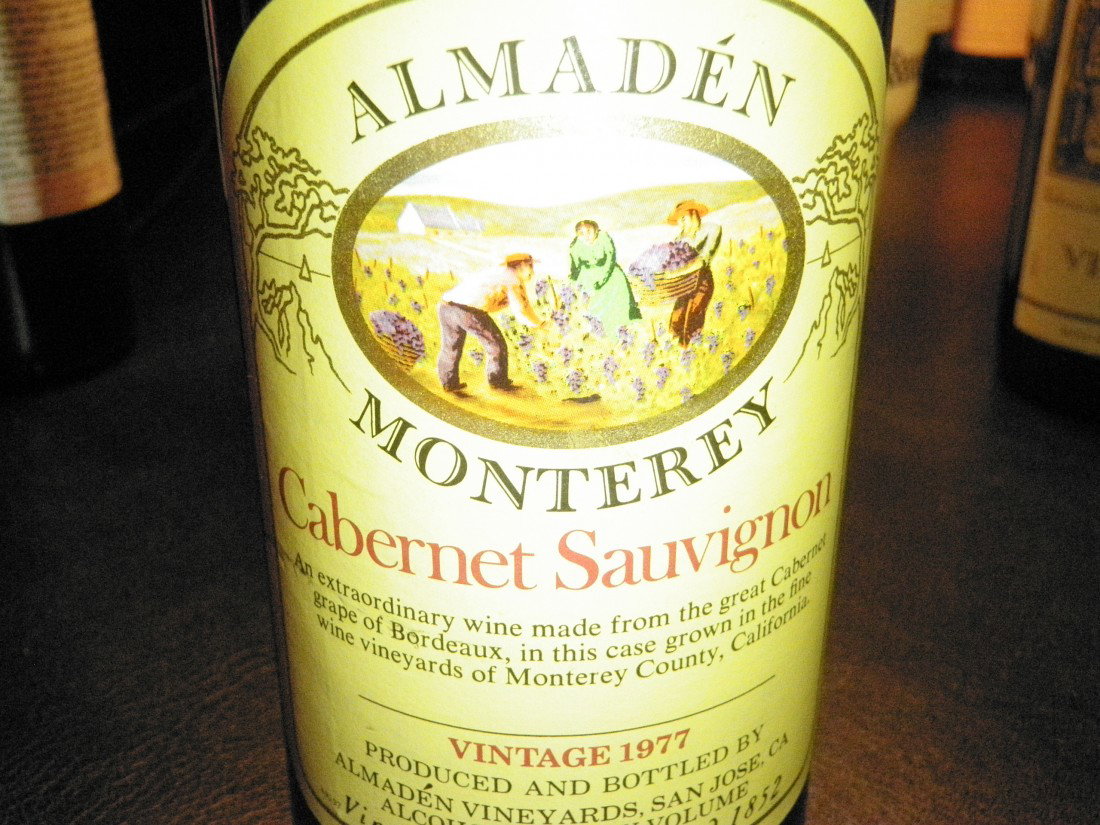 Cabernet Sauvignon – 1977: Almaden San Benito, Almaden Vineyards, San Jose, CA