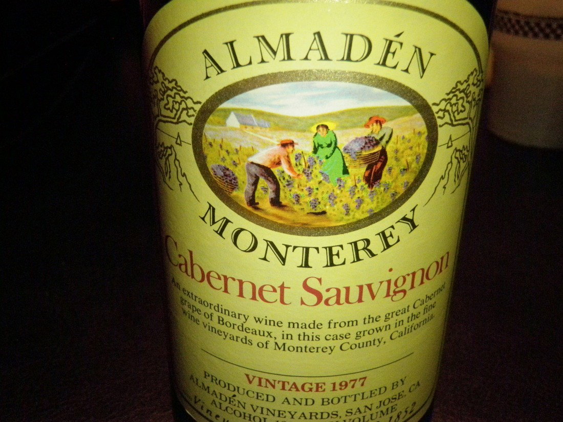 Cabernet Sauvignon – 1977: Almaden San Benito, Almaden Vineyards, San Jose, CA