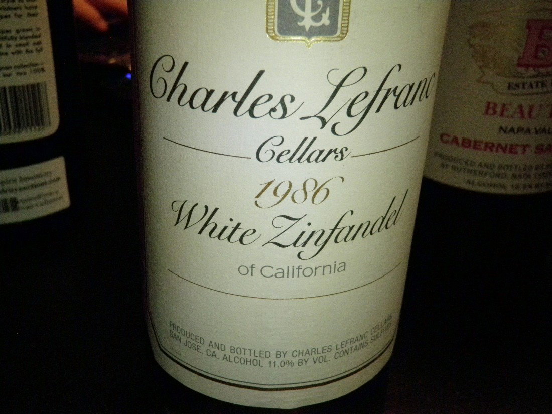 White Zinfandel – 1986: Charles Lefranc Cellars, Madera, CA