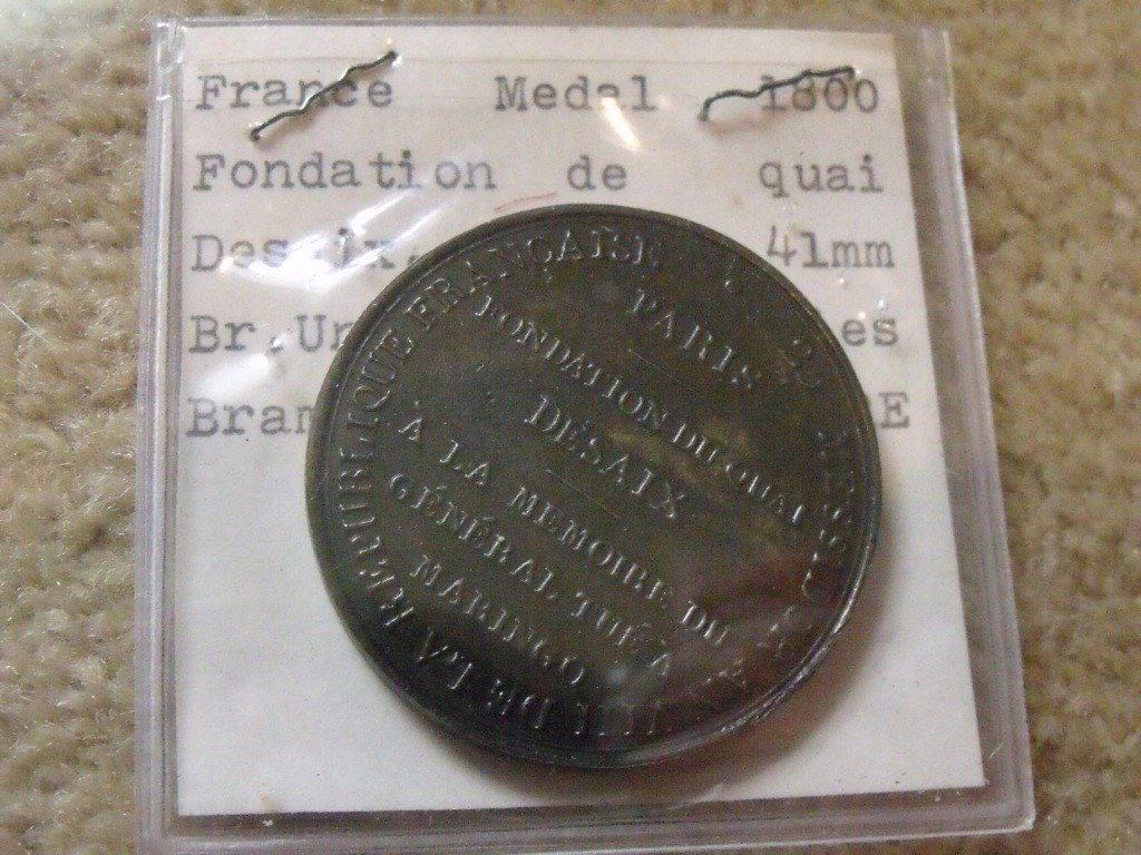 Medal, French: 1800 French Foundation of the Quai DeSaix, Bramsen 68 Medal, 41-42mm
