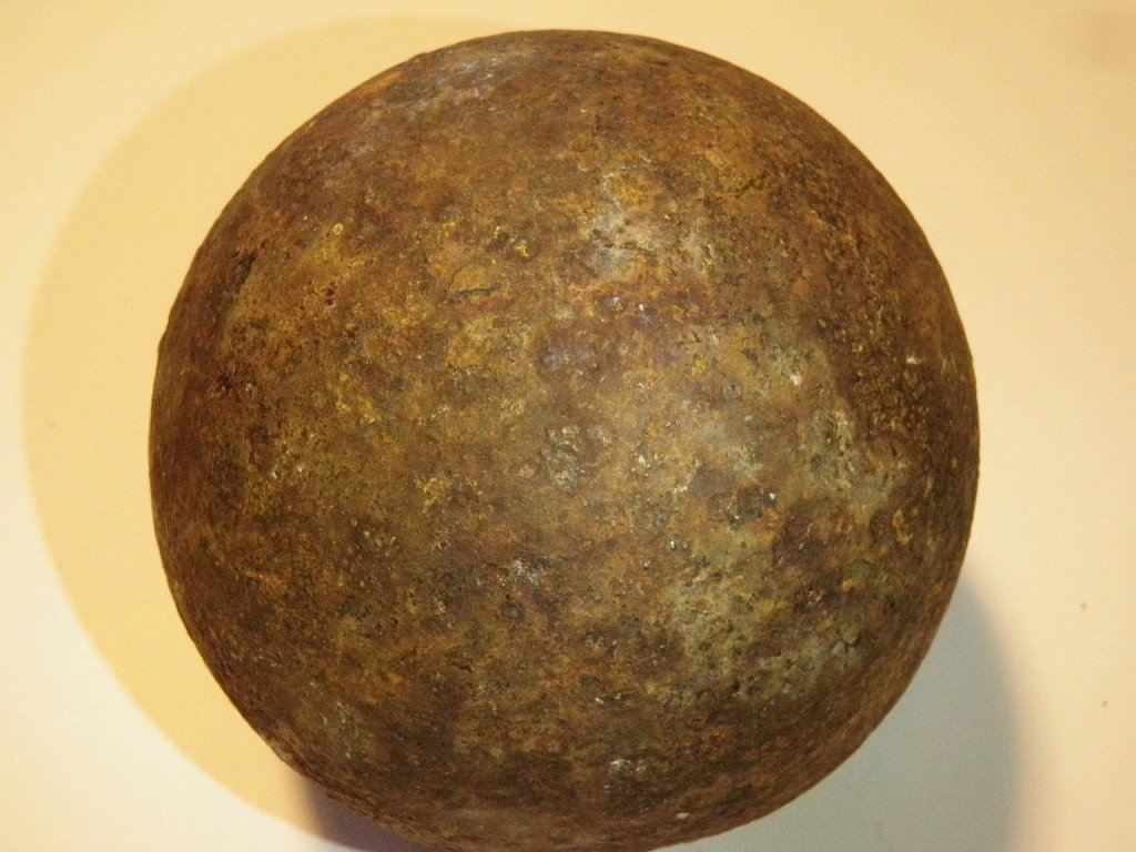 Civil War Canon Ball: 11 1/4" diameter civil war canon ball, bomb squad tested and approved. Drachnik collection.