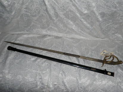 Sword, German: WWI German Garde Kuraffier Regiment Sword, Maker is F. Damaschke, Hoflieferant, Berlin. Possible Sharkskin handgrip in very good condition, Blade inscribe with number 127, scabbard matched & marked 12