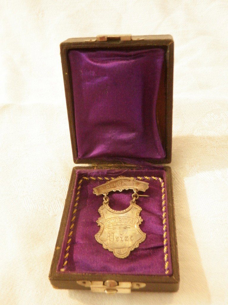 Demorest Prohibition Prize: This comes to you in the purple satin lined box. William Jennings Demorest was an ardent and wealthy prohibitionist that began his medal contest in May of 1886. These medals were awarded to young peop