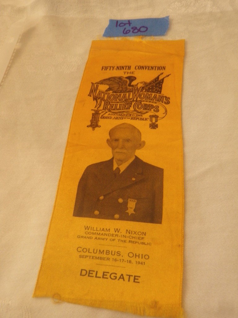 National Woman's Relief Corps Ribbon 1941: Fifty-Ninth Convention The National Woman's Relief Corps Auxiliary to the Grand Army of the Republic William W. Nixon Commander-In-Chief Grand Army of the Republic Columbus, Ohio September 16-17-18, 1