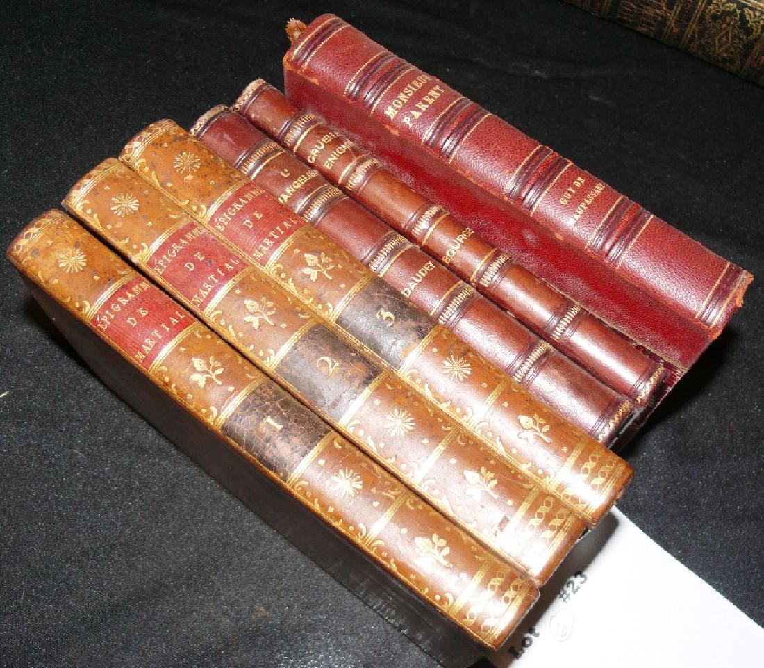 6 FRENCH LEATHER BOUND BOOKS :  EPIGRAMME DE MARTIAL (1 of 7)