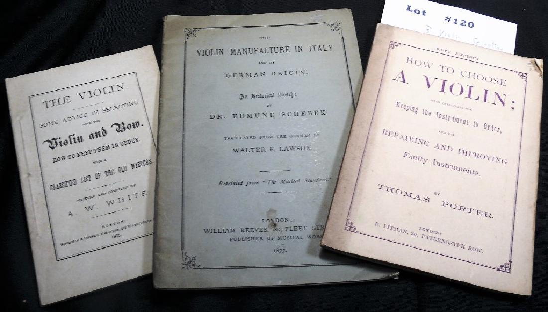 3 VIOLIN SOFTCOVER BOOKS :  HOW TO CHOOSE A VIOLIN . (1 of 12)