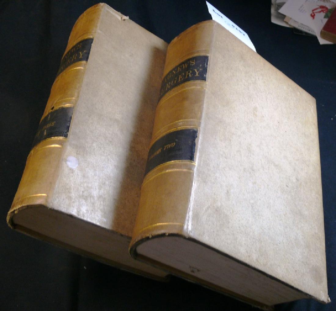 THE PRINCIPLES AND PRACTICE OF SURGERY Vols. II & III: THE PRINCIPLES AND PRACTICE OF SURGERY Vols. II & III only. AGNEW, David Hayes.; Philadelphia: Publ by J. B. Lippencott. & Co, 1881;-HC., Profusely illustrated. Full calf light brown plain leather boa