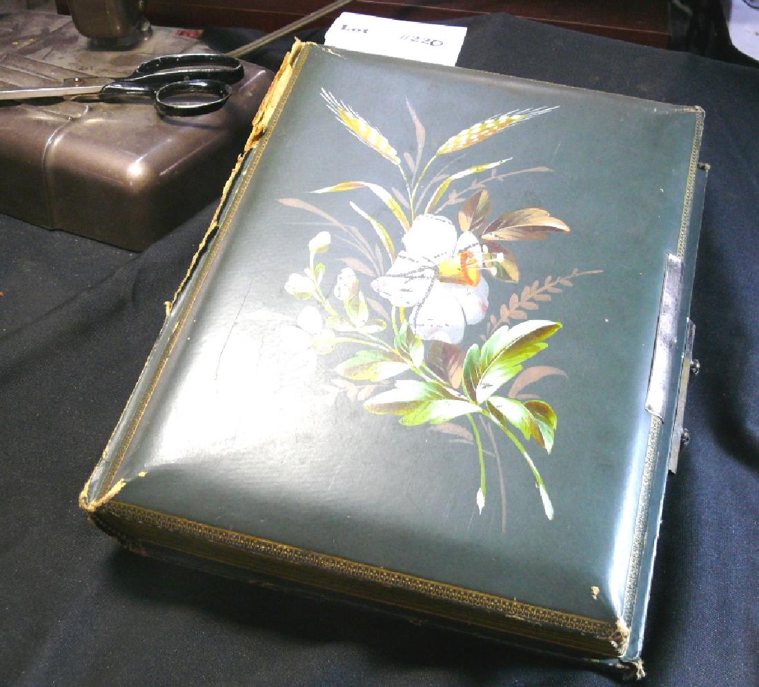 WILLIS FAMILY CARTE DE VISITE FAMILY ALBUM #1 This: WILLIS FAMILY CARTE DE VISITE FAMILY ALBUM #1 This album has a hand painted flower on cover though cover is loose. This is full size size album with full size photos, smaller size and some ambrotypes 