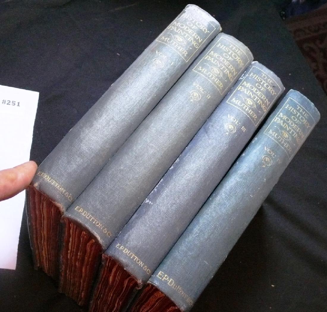 HISTORY OF MODERN PAINTING . (Four volumes.). MUTHER,: HISTORY OF MODERN PAINTING . (Four volumes.). MUTHER, Richard. London: Publ. by J M Dent & Co., New York: E F Dutton & Co., 1907. 4to., Revised Edition, illustrated throughout. Cont'd. by the Author t