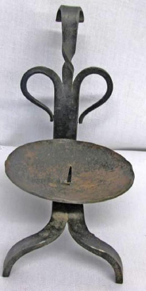 Excellent Early 18th Century Wrought Iron Candle Stand (1 of 6)