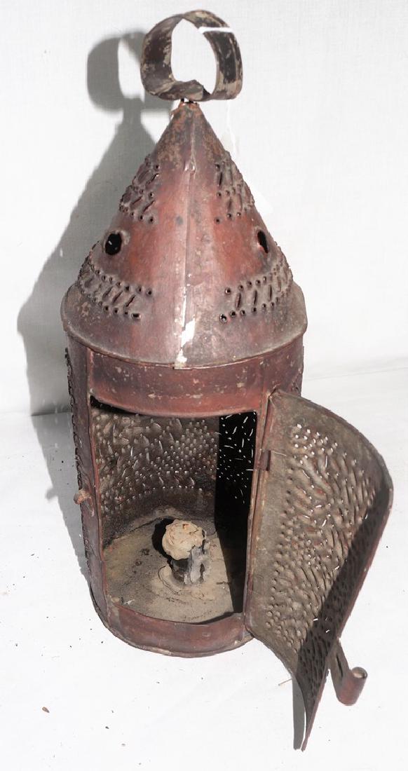 Excellent 18th Century Punched Tin Lantern The color Oct 28, 2017 H
