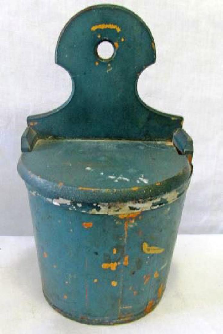 Extremely Rare Staved Hanging Salt Box with Lollipop (1 of 6)