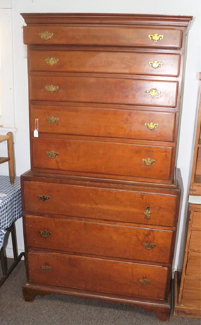 Early New England Queen Anne Cherry Chest-on-Chest Five (1 of 10)