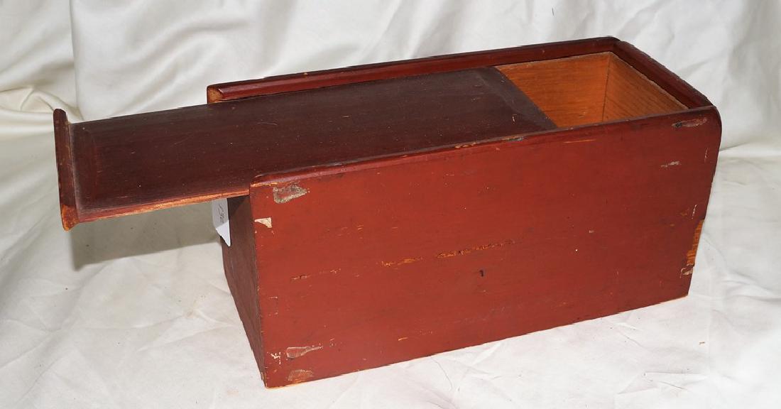 Choice Pine Sliding Top Pine Box in Original Red Paint (1 of 6)
