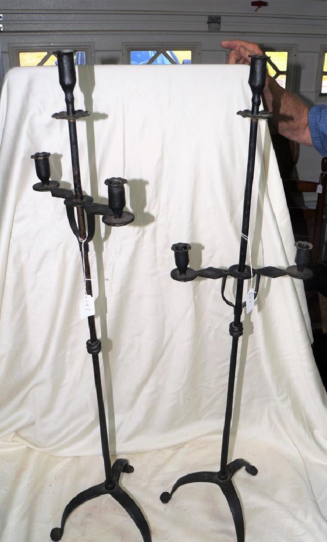 Choice Pair of Wrought Iron Candle Holders in Excellent (1 of 9)