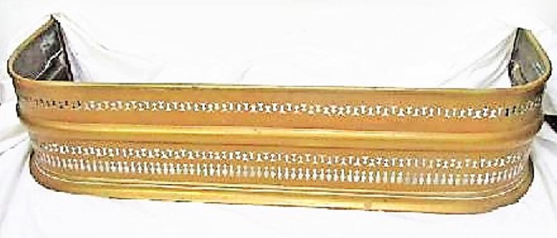 Excellent Brass Fire Fender  It is 39 inches long, 12 (1 of 4)