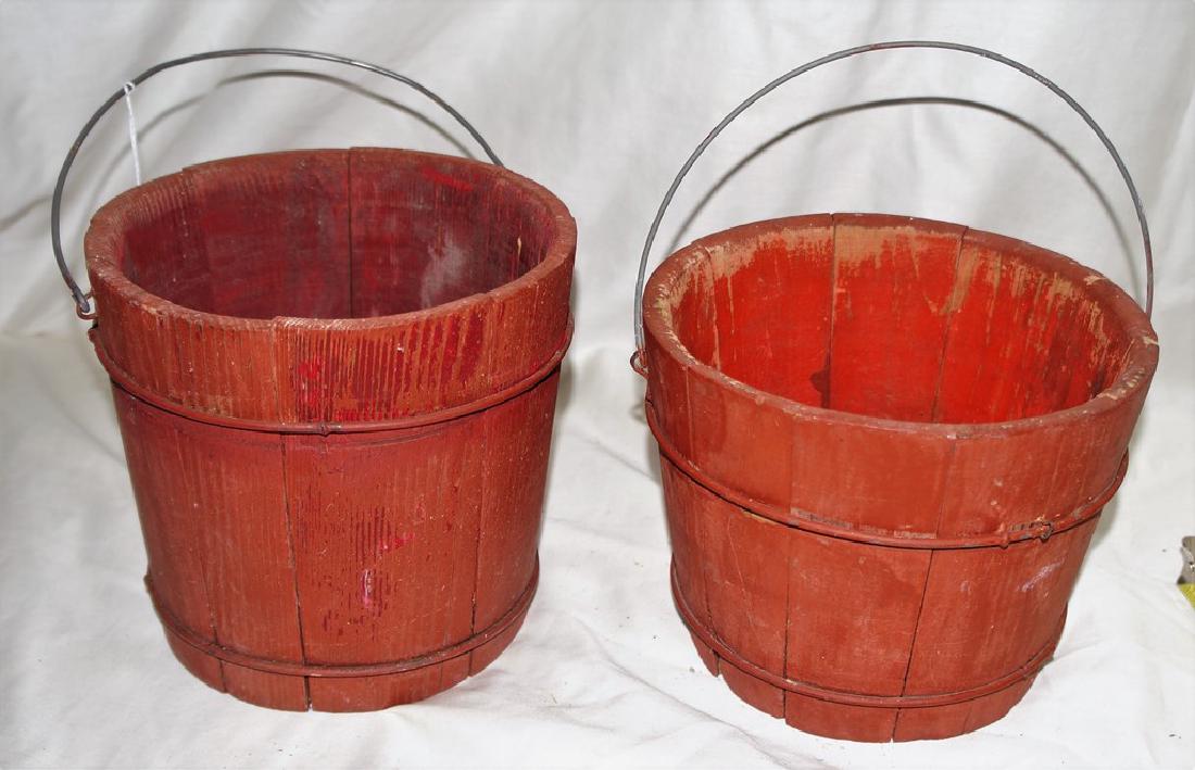 Two Rare Early Small Staved Buckets These buckets could (1 of 3)