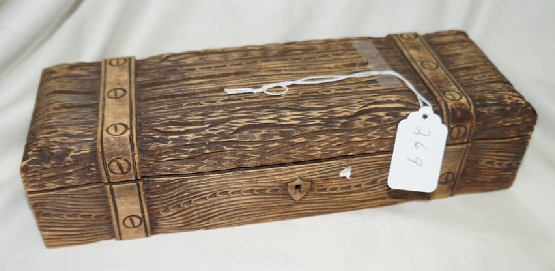 Carved Pine Trinket Box, 19th century (1 of 4)