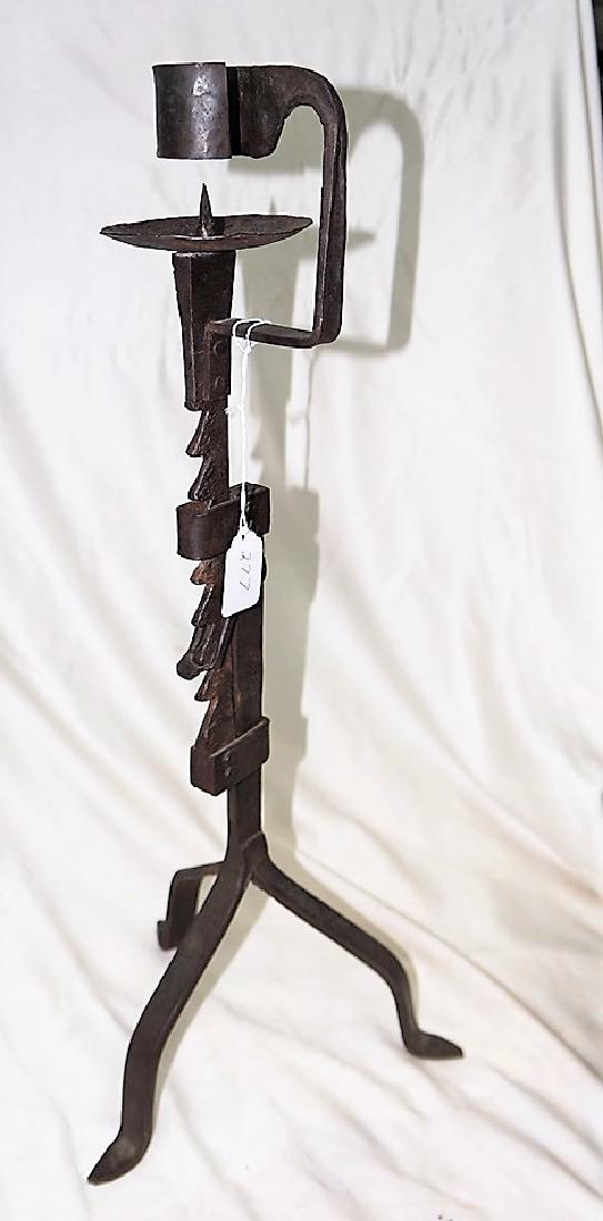 Excellent Table Top Wrought Iron Ratchet Candle Stand (1 of 6)