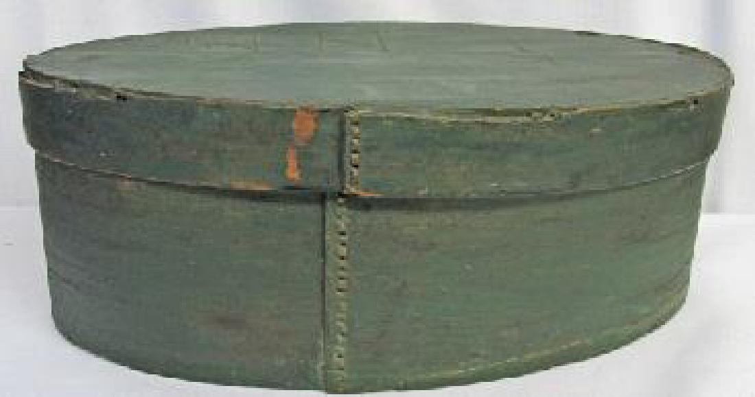 Very Rare Early Oval  Pantry Box in Green Paint This (1 of 4)