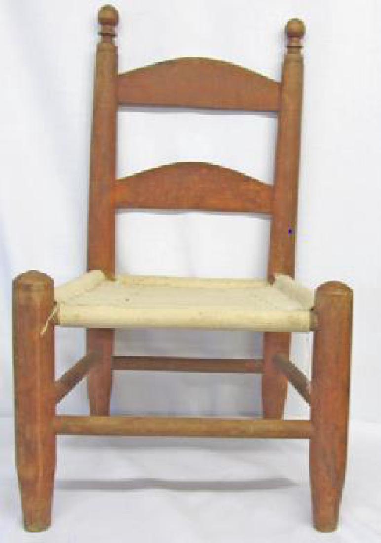 Early 1700s Childs Chair with Two Slats. With a Canvas (1 of 4)