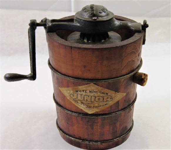 Antique Salesman Sample Ice Cream Maker White Mountain