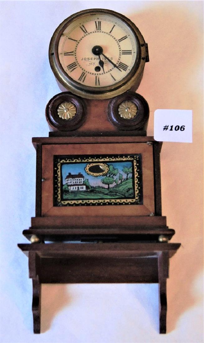 Michael Paul , Berea, OH Mini Joseph Ives "Brooklyn": Michael Paul , Berea, OH Mini Joseph Ives "Brooklyn" wagon spring shelf clock, No. 17 of a limited edition of 43, powered by wagon leaf springs. Each year, Paul produced a limited edition fine timepie