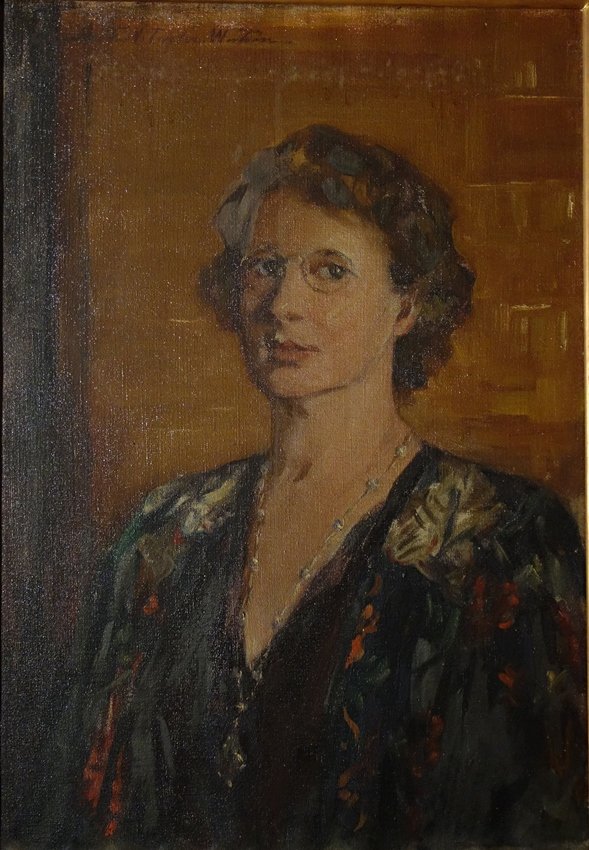 PORTRAIT: Elizabeth Vila Taylor Watson (1863 - 1949) 'Portrait', 27 x 19, oil on canvas, signed upper left, in period frame.