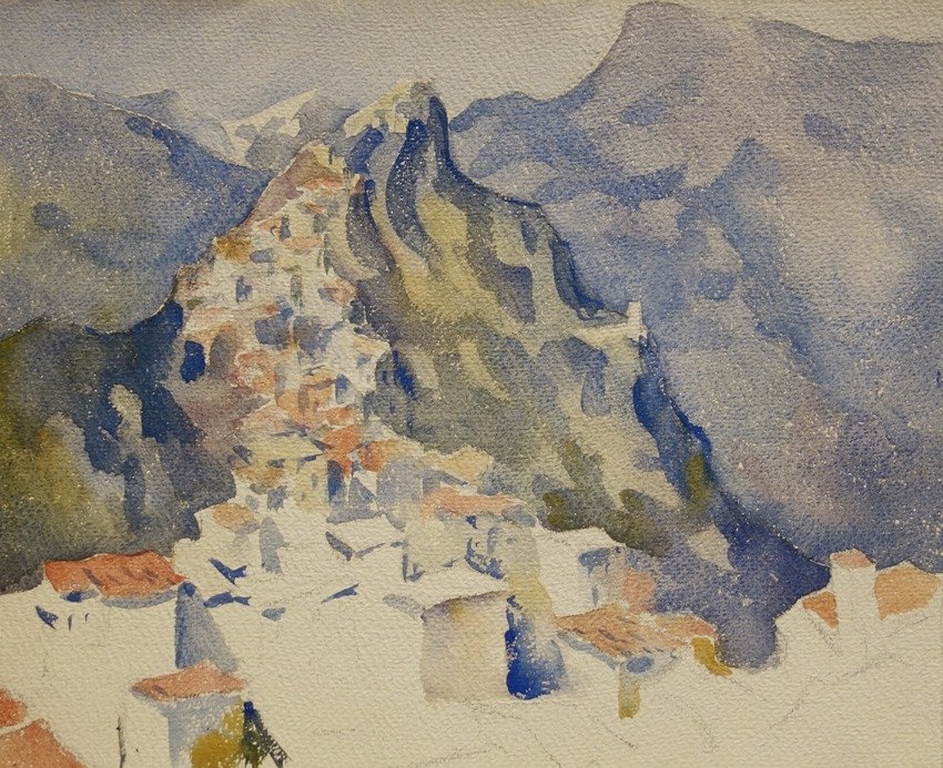 THREE FOREIGN SCENES: John Lavalle (1896 - 1971) 'Three Foreign Scenes', Three watercolors, 14 x 20 each, unsigned, unmatted, unframed.