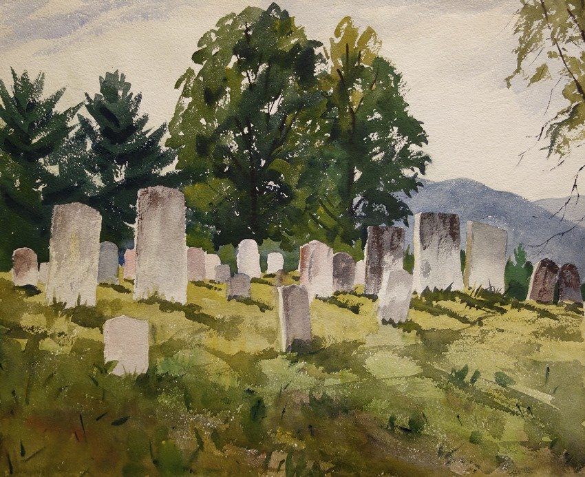 THREE AMERICAN SCENES: John Lavalle (1896 - 1971) 'Three American Scenes', Three watercolors, 18 x 22, 18 x 22, 22 x 31, unsigned, unmatted, unframed.