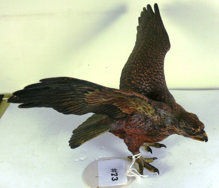 Bergmann cold painted bronze of eagle w/spread wings, (1 of 10)