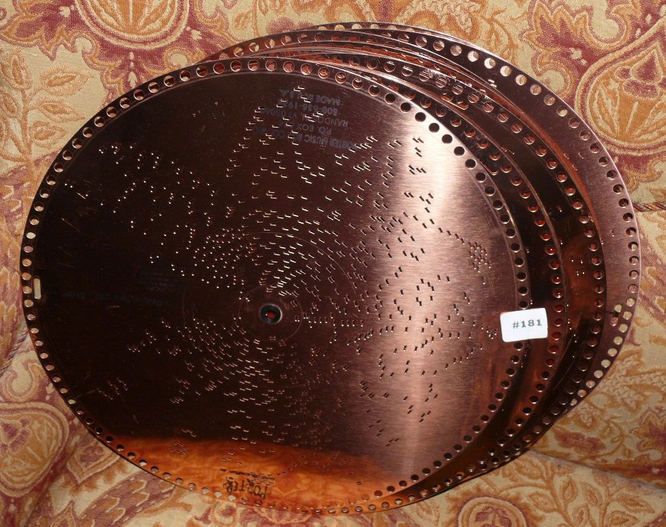 11 Porter reproduction 15 1/2" music box discs, various (1 of 6)