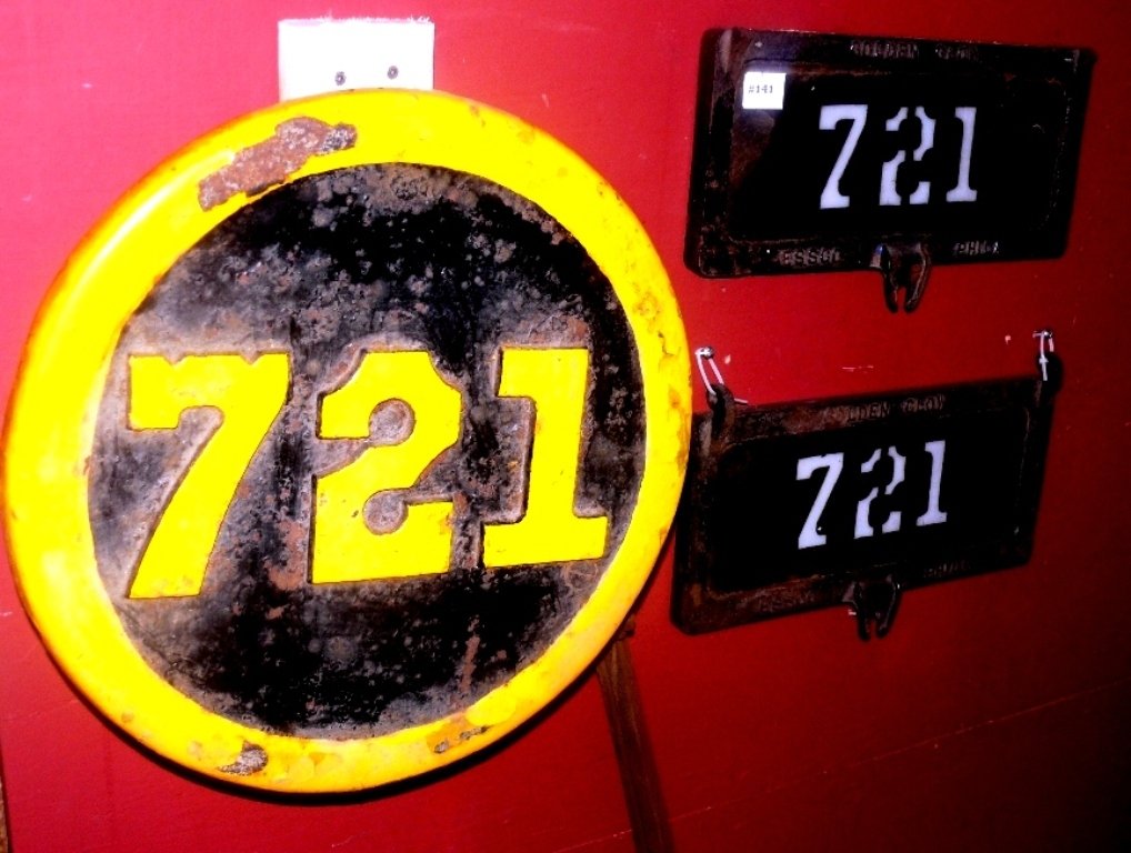 Pennsylvania RR iron engine medallion, No. 721 w/extra (1 of 10)