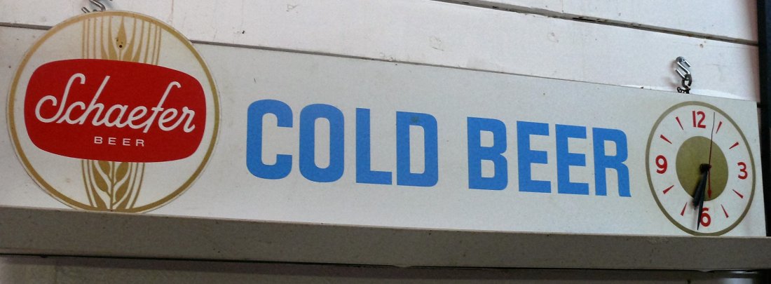 Schaefer advertising clock w/illuminated sign (1 of 3)