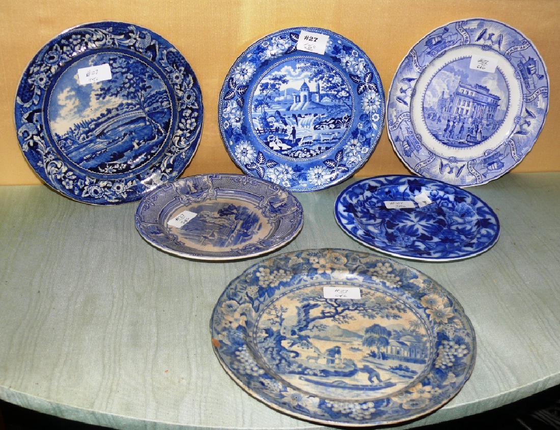 6 Historial blue plates, assorted (1 of 4)