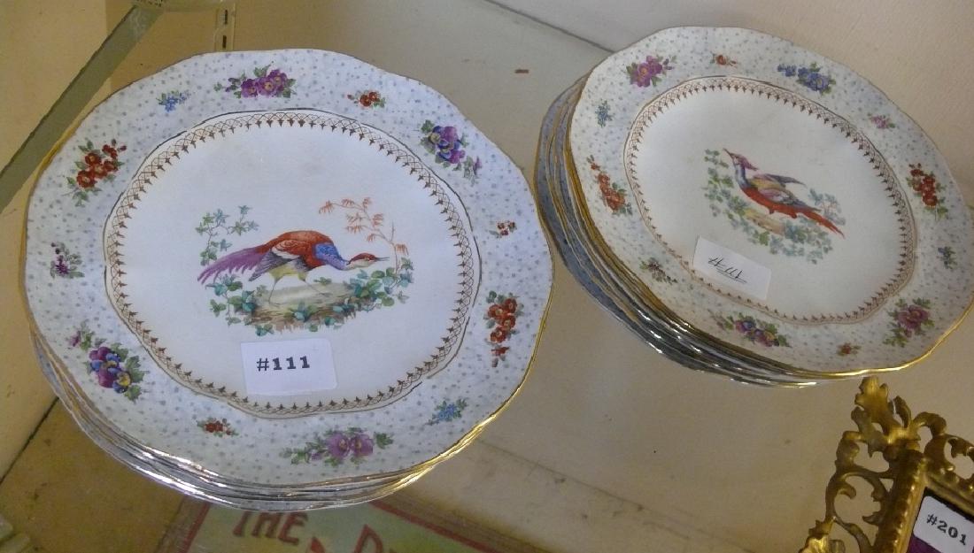 12 Tiffany & Co. bird plates, wavy edge, hand pnted, 9" (1 of 10)