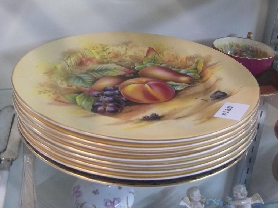 8 Aynsley hand pntd fruit dec plates, 7 match, 1 (1 of 5)