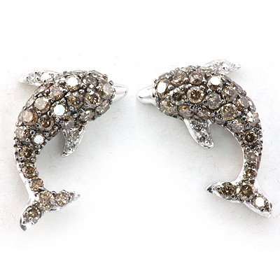 Genuine 0.94 Ctw White Diamond Dolphine Earring 14K Whi: Main Stone: White Diamond ; Cut Style: Rd ; Total Carat Weight: 0.94; Jewelry Style: Dolphine ; Metal Purity: 14K ; Metal: White Gold ; Total Weight(G): 2.31 ; MSRP: $2268