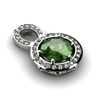 Genuine 2.85 Ctw Emerald (Beryl) Pendant 14Kt White Or: Gemstone: Emerald (Beryl) ; Total CTW: 2.85 CTW ; Metal Purity: 14KT ; Metal: White or Yellow Gold ; Dimension: 7.84X4.50MM ; Diamond Count 1: 33 ROUNDCUT ; Diamond CTW 1: 0.35 ; Dia/Carat: 175 ; Clar