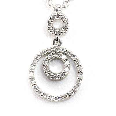 Genuine 0.12 ctw White Diamond 3 Circles Necklace 14k: Genuine 0.12 ctw White Diamond 3 Circles Necklace 14k **|**|** Main Stone: White Diamond ; Cut Style: Rd ; Total Carat Weight: 0.12; Jewelry Style: 3 Circles ; Metal Purity: 14K ; Metal: White Gold; D