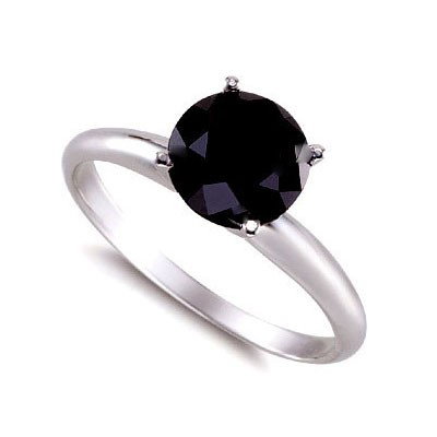 Genuine Black Diamond 4.0 ctw Ring 14K W/Y Gold: Genuine Black Diamond 4.0 ctw Ring 14K W/Y Gold **|**|** 14Kt 4Ct Approx. 10.5Mm Round Solitaire Ring ; Total CTW: 4; Diamond Count 1: 1 Round Cut ; Diamond CTW 1: 4; Clarity: Opaque ; Clarity Rating: