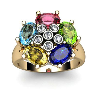 Genuine 2.9 ctw 10k Multi-Color Gemstone Diamond Ring: Genuine 2.9 ctw 10k Multi-Color Gemstone Diamond Ring **|**|** Total Carat Weight: 2.9 ; Multi-color Precious Stone: Ruby, Topaz, Citrine, Sapphire, Peridot ; Metal: White or Yellow Gold ; Metal Purit