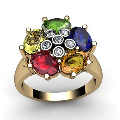 Genuine 2.93 ctw 14k Multi-Color Gemstone Diamond Ring: Genuine 2.93 ctw 14k Multi-Color Gemstone Diamond Ring **|**|** Total Carat Weight: 2.93 ; Multi-color Precious Stone: Peridot, Citrine, Ruby, Orange Sapphire, Blue Sapphire ; Metal: White or Yellow G