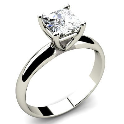 0.50 ct Princess cut Diamond Solitaire Ring, G-H, I: 0.50 ct Princess cut Diamond Solitaire Ring, G-H, I **|**|** Diamond count: 1 PRINCESS CUT ; Diamond weight: 0.5ctw Diamond color: G-H ; Diamond clarity: I ; Metal: 14K White Gold ; Ring size: 6.5 ; A
