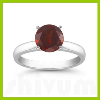 Genuine 0.85 ctw Garnet Solitaire Ring 14kt Gold-White: Genuine 0.85 ctw Garnet Solitaire Ring 14kt Gold-White **|**|** Ring Garnet AA-AAARedRound 1 Round Cut @0.85 ctw 314ktWhite 6.5 ; Availability: 3-10 Business days, ready to ship, with certification of