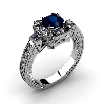 Genuine 1.88 ctw Sapphire Diamond Ring 10k: Genuine 1.88 ctw Sapphire Diamond Ring 10k **|**|** Mainstone: Sapphire ; Cut Shape: Cushion Engrave ; Metal Purity: 10kt ; Metal: White or Yellow Gold ; Weight(g): 5.44 ; Total CTW: 1.88 ; Diamond Co