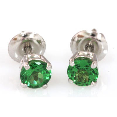 Genuine 1.15 ctw Green Tsavorite Garnet Earring 14k: Genuine 1.15 ctw Green Tsavorite Garnet Earring 14k **|**|** Mainstone: Green Tsavorite Garnet Earring ; Metal Purity: 14kt ; Metal: W/Y Gold ; Weight(g): 1.25 ; Total CTW: 1.15 ; Diamond Count 1: 2 R