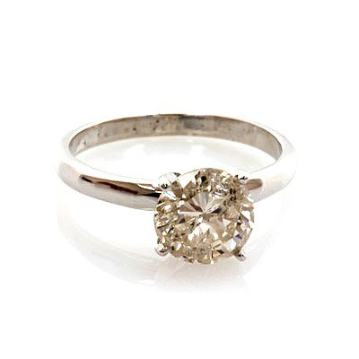 Certified 2.11 ctw Diamond Solitaire Ring 14k WGold: Certified 2.11 ctw Diamond Solitaire Ring 14k WGold **|**|** Diamond CTW: 2.11 ; Purity: 14kt ; Metal: White Gold ; Diamond Count: 1 Round Cut ; Clarity: I1 ; Color: ; Approx Weight(g): 2.7 ; MSRP: $1